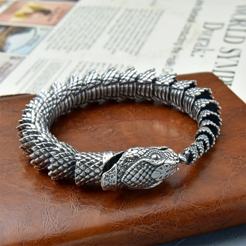 Traditional Tibetan Buddhism Dragon Bracelet Domineering Dragon Scales Bangle for Men Women Lucky Amulet Bracelet Jewelry Gift