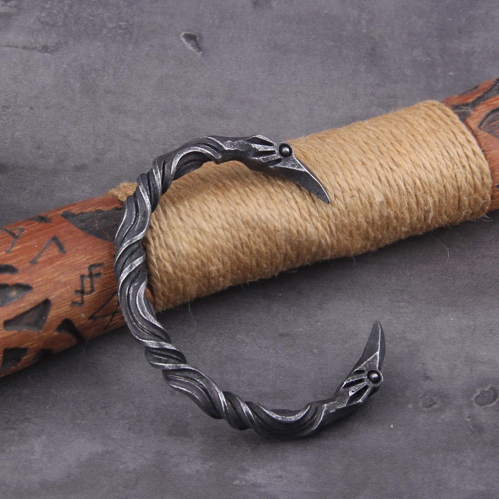 Stainless Steel Nordic Viking Norse Raven Bracelet Men Wristband Cuff Bracelets with viking wooden box Stainless Steel Nordic Viking Norse Raven Bracelet Men Wristband Cuff Bracelets with viking wooden box