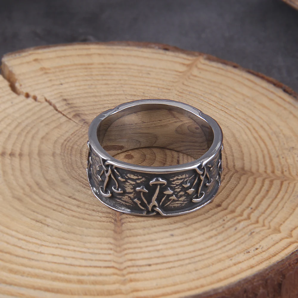 Fashion Style Stainless Steel Mushroom Ring Fashion Men And Women Retro Punk Hip Hop Jewelry Ring For Man Wholesale Fashion Style Stainless Steel Mushroom Ring Fashion Men And Women Retro Punk Hip Hop Jewelry Ring For Man Wholesale