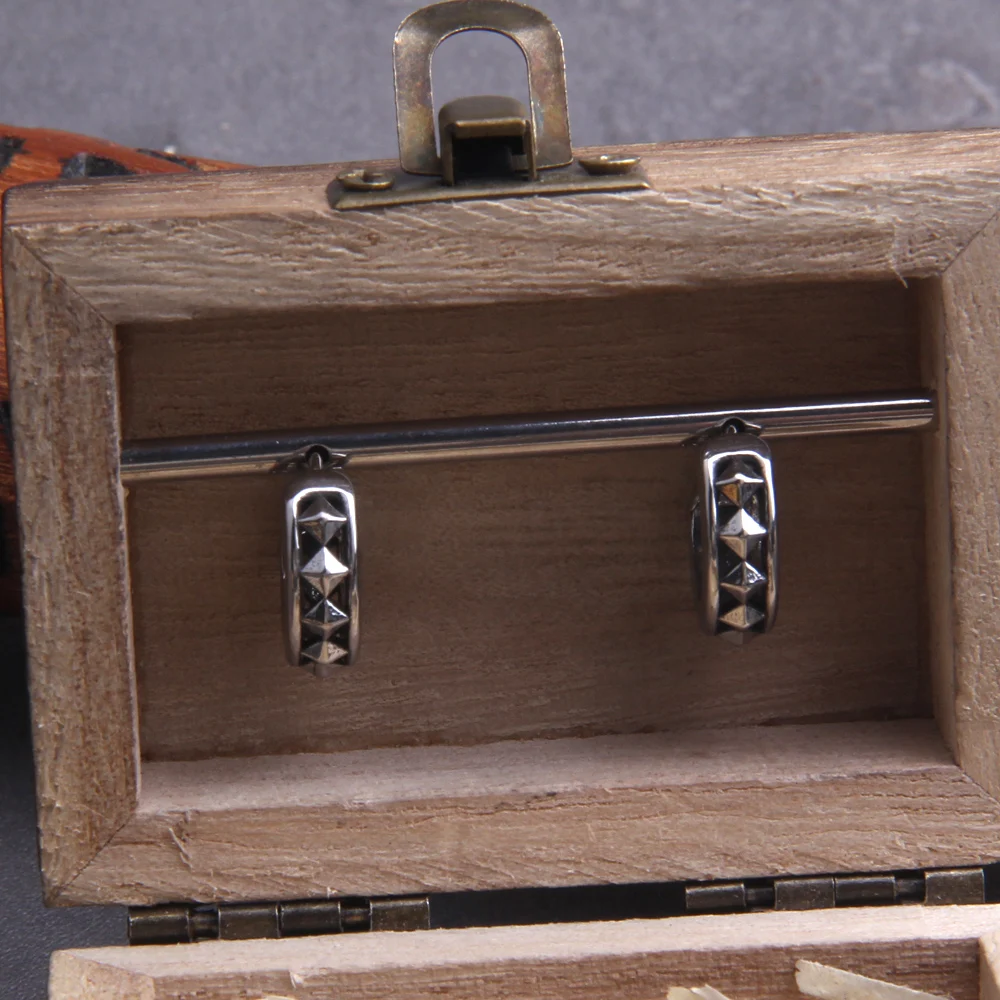 Vikings Jewelry Punk Men Earrings Ear Studs Spike Rivet Hoop Huggie Gothic Stainless Steel Earring Jewelry Gifts Accessories