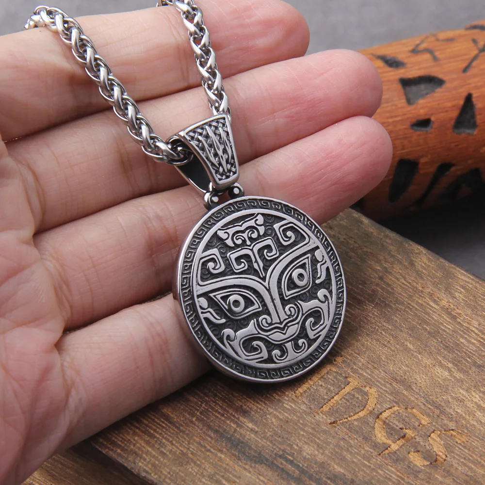 Classic Chinese Style Exquisite Auspicious Dragon Signet Pendant Necklace for Men Charm Fashion viking Amulet Jewelry with box Classic Chinese Style Exquisite Auspicious Dragon Signet Pendant Necklace for Men Charm Fashion viking Amulet Jewelry with box