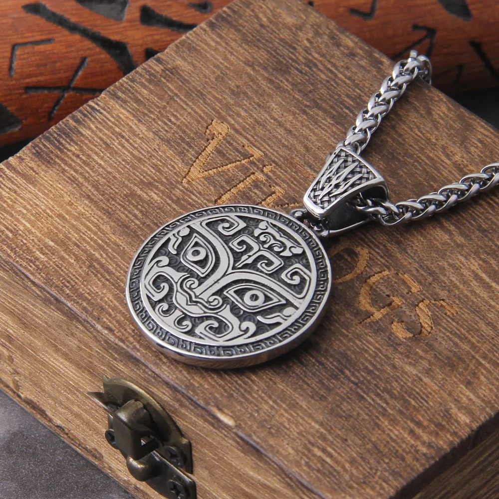 Classic Chinese Style Exquisite Auspicious Dragon Signet Pendant Necklace for Men Charm Fashion viking Amulet Jewelry with box Classic Chinese Style Exquisite Auspicious Dragon Signet Pendant Necklace for Men Charm Fashion viking Amulet Jewelry with box