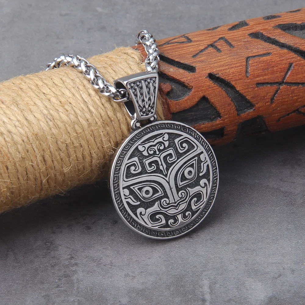 Classic Chinese Style Exquisite Auspicious Dragon Signet Pendant Necklace for Men Charm Fashion viking Amulet Jewelry with box Classic Chinese Style Exquisite Auspicious Dragon Signet Pendant Necklace for Men Charm Fashion viking Amulet Jewelry with box