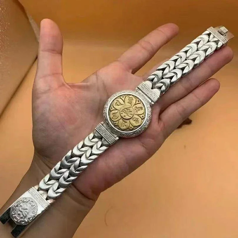 Asian chinese old miao silver hand cast statue bracelet jewel cool gift Asian chinese old miao silver hand cast statue bracelet jewel cool gift