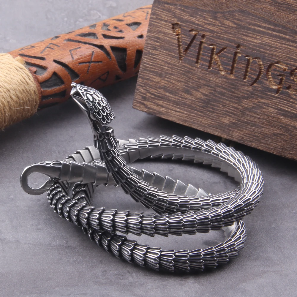 Viking Ouroboros vintage punk Necklace for men never fade stainless steel fashion Jewelry hippop street culture Viking Ouroboros vintage punk Necklace for men never fade stainless steel fashion Jewelry hippop street culture