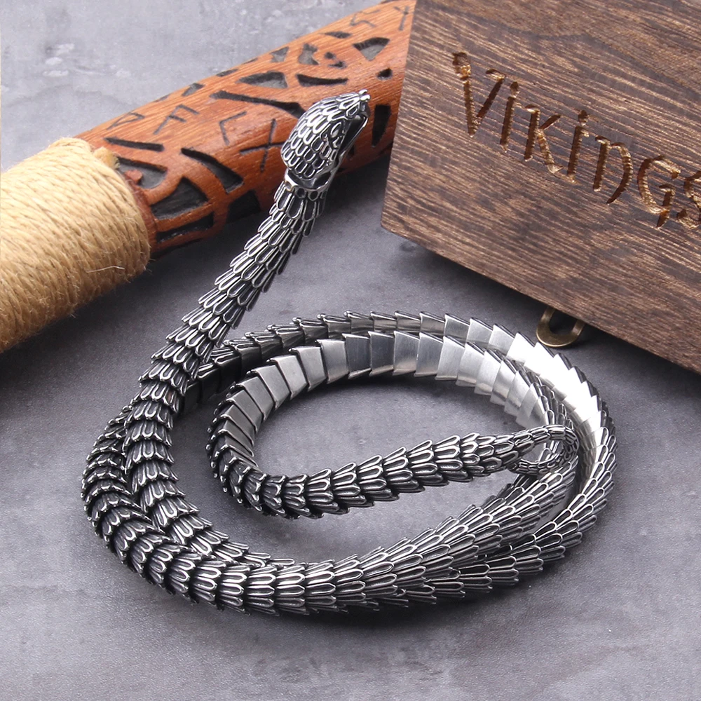 Viking Ouroboros vintage punk Necklace for men never fade stainless steel fashion Jewelry hippop street culture Viking Ouroboros vintage punk Necklace for men never fade stainless steel fashion Jewelry hippop street culture