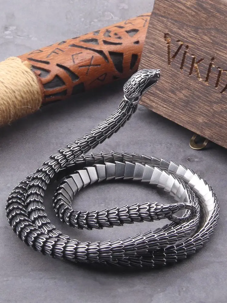 Viking Ouroboros vintage punk Necklace for men never fade stainless steel fashion Jewelry hippop street culture Viking Ouroboros vintage punk Necklace for men never fade stainless steel fashion Jewelry hippop street culture