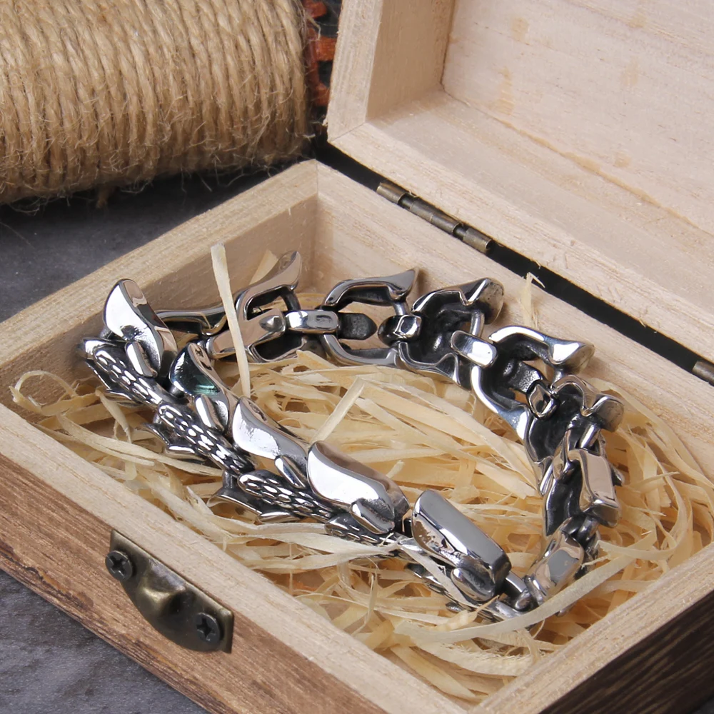 Viking Ouroboros vintage punk bracelet for men stainless steel fashion Jewelry hippop street culture Viking Ouroboros vintage punk bracelet for men stainless steel fashion Jewelry hippop street culture
