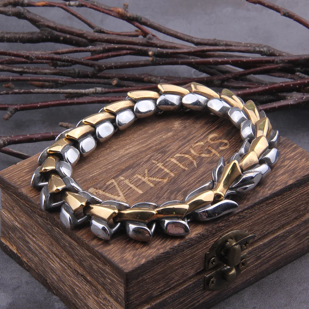 Viking Ouroboros vintage punk bracelet for men stainless steel fashion Jewelry hippop street culture Viking Ouroboros vintage punk bracelet for men stainless steel fashion Jewelry hippop street culture