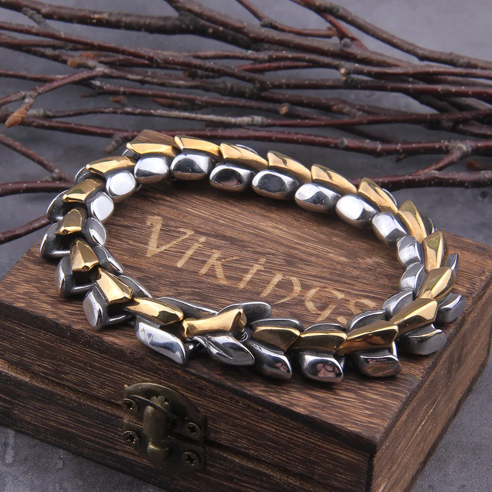 Viking Ouroboros vintage punk bracelet for men stainless steel fashion Jewelry hippop street culture Viking Ouroboros vintage punk bracelet for men stainless steel fashion Jewelry hippop street culture