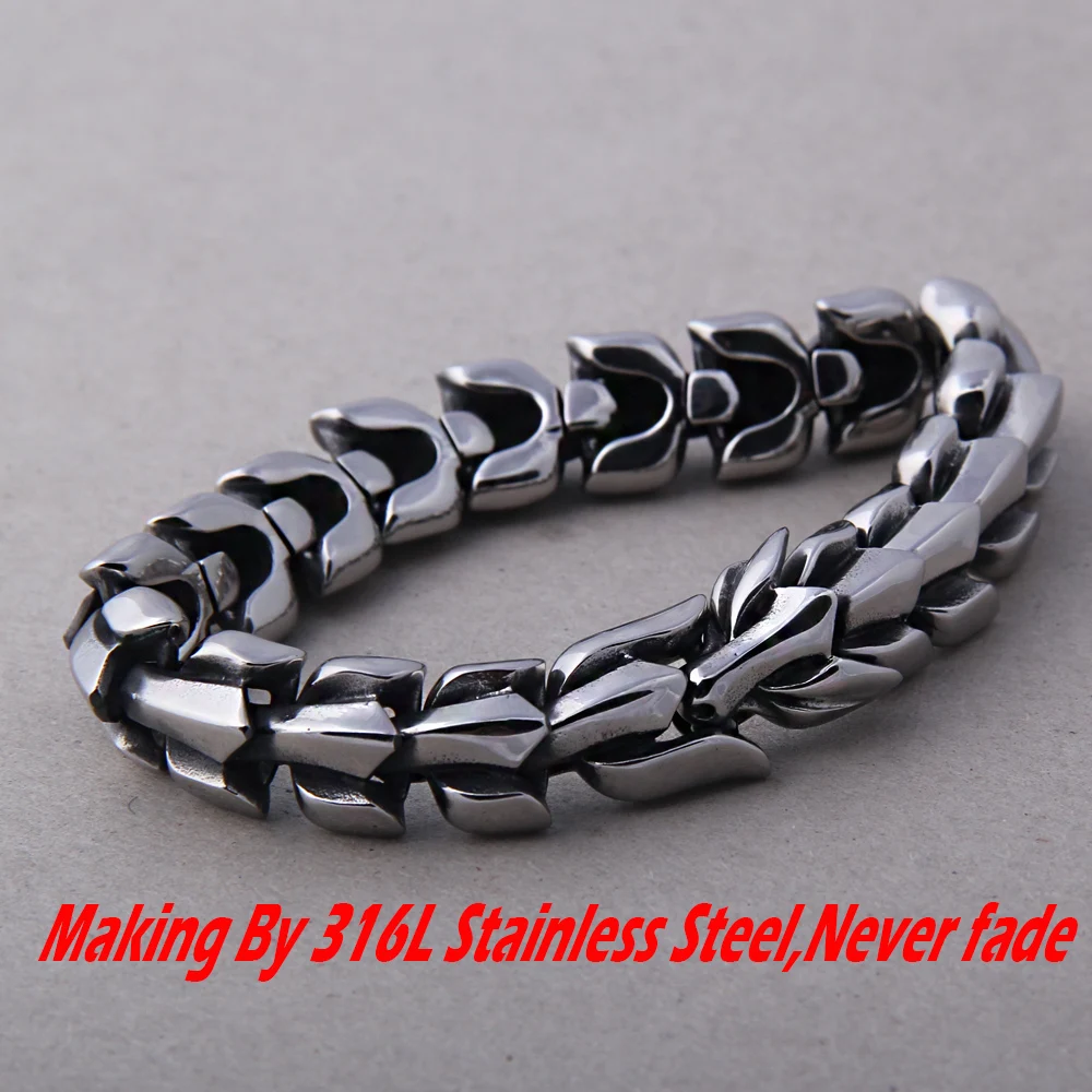 Viking Ouroboros vintage punk bracelet for men stainless steel fashion Jewelry hippop street culture Viking Ouroboros vintage punk bracelet for men stainless steel fashion Jewelry hippop street culture