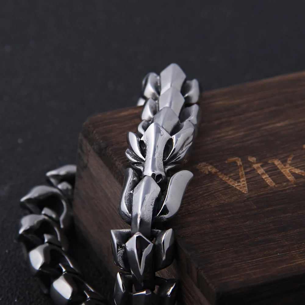 Viking Ouroboros vintage punk bracelet for men stainless steel fashion Jewelry hippop street culture Viking Ouroboros vintage punk bracelet for men stainless steel fashion Jewelry hippop street culture