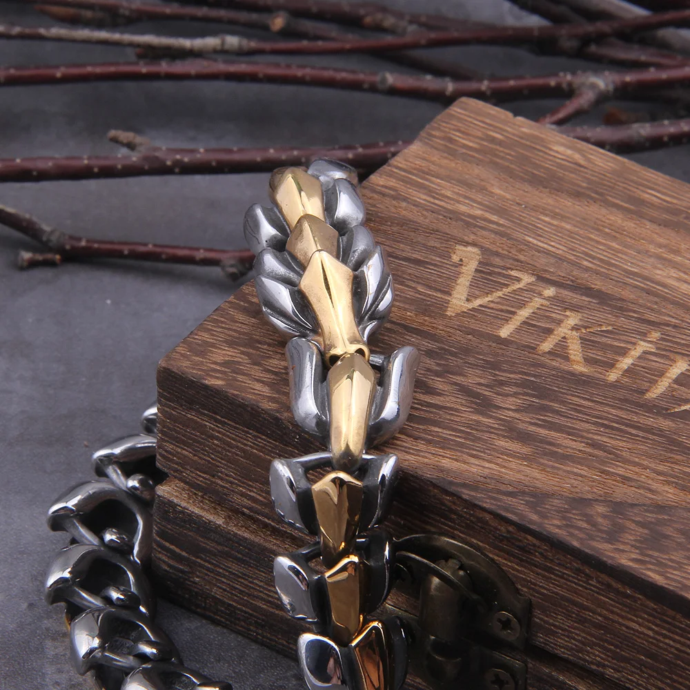 Viking Ouroboros vintage punk bracelet for men stainless steel fashion Jewelry hippop street culture Viking Ouroboros vintage punk bracelet for men stainless steel fashion Jewelry hippop street culture