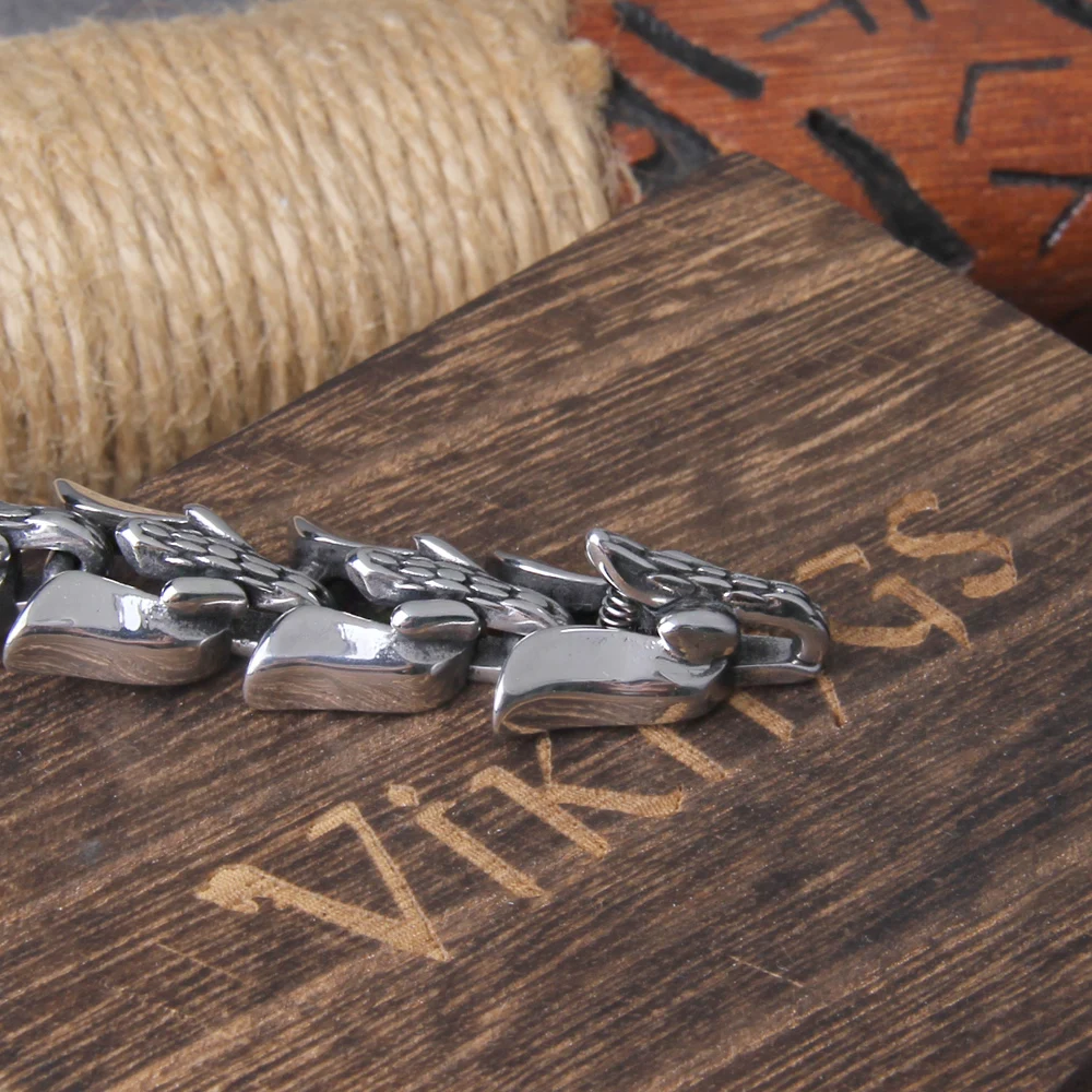 Viking Ouroboros vintage punk bracelet for men stainless steel fashion Jewelry hippop street culture Viking Ouroboros vintage punk bracelet for men stainless steel fashion Jewelry hippop street culture