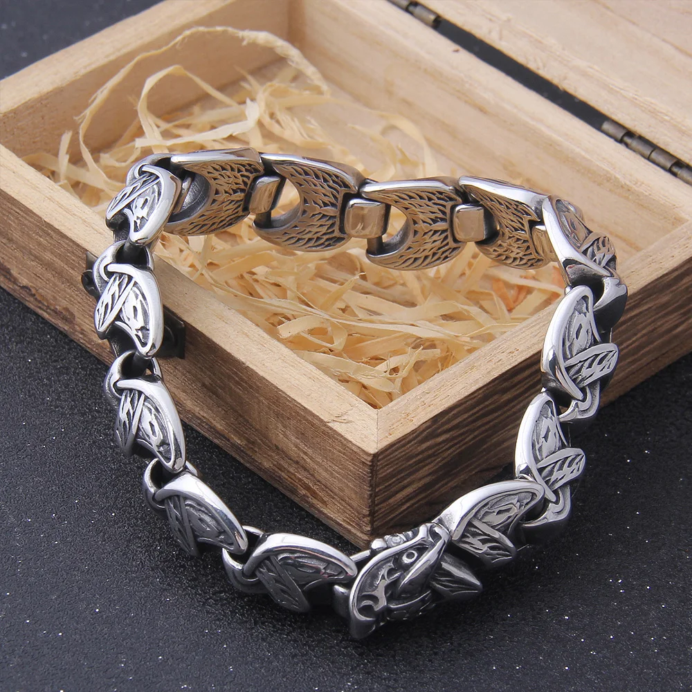 Viking Ouroboros vintage punk bracelet for men stainless steel fashion Jewelry hippop street culture Viking Ouroboros vintage punk bracelet for men stainless steel fashion Jewelry hippop street culture