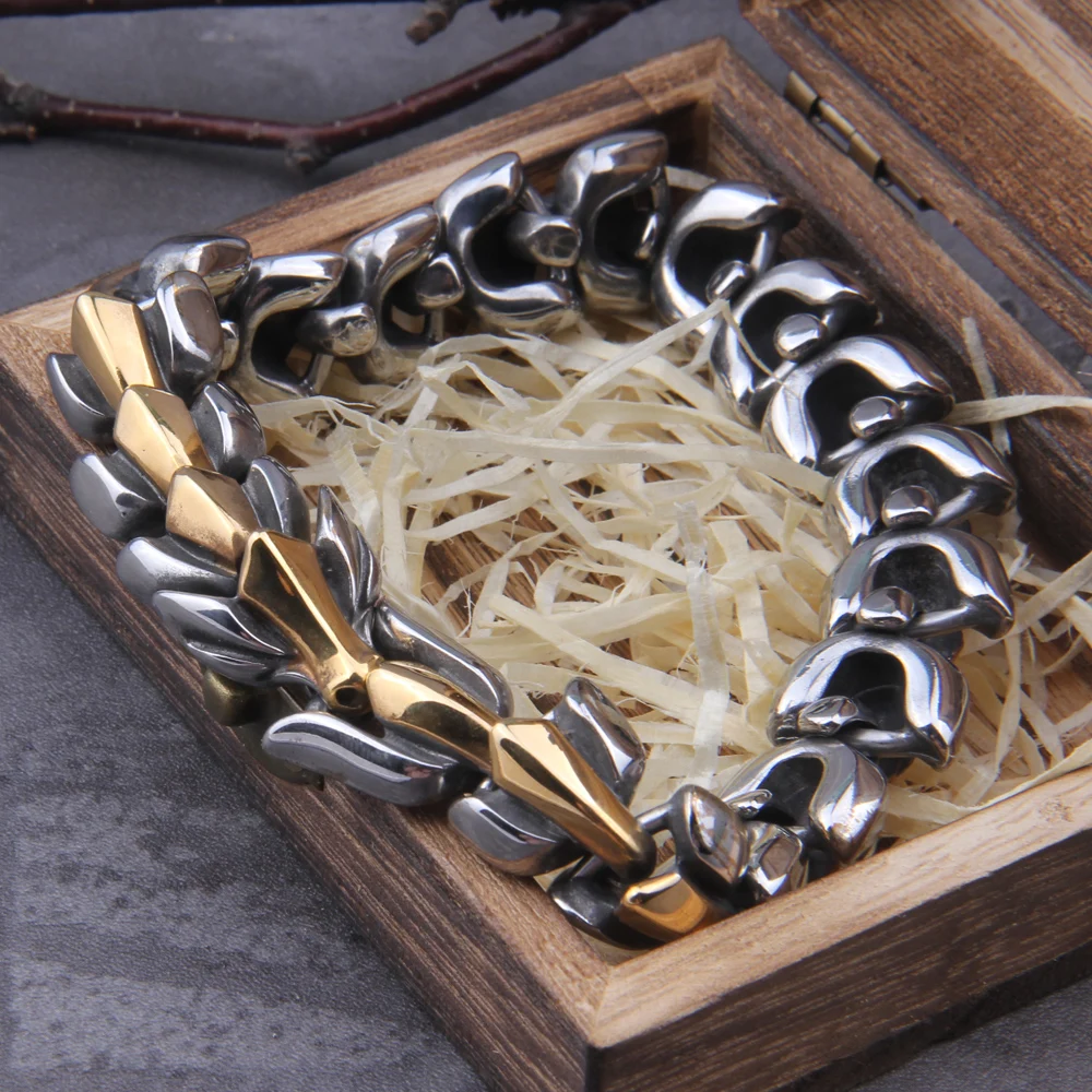 Viking Ouroboros vintage punk bracelet for men stainless steel fashion Jewelry hippop street culture Viking Ouroboros vintage punk bracelet for men stainless steel fashion Jewelry hippop street culture