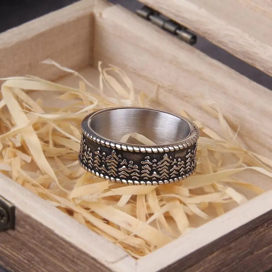 Vintage stainless steel Finger Ring Vintage Forest Tree Punk Stackable Geometric For Women Girl Jewelry Gift Dropship Wholesale Vintage stainless steel Finger Ring Vintage Forest Tree Punk Stackable Geometric For Women Girl Jewelry Gift Dropship Wholesale