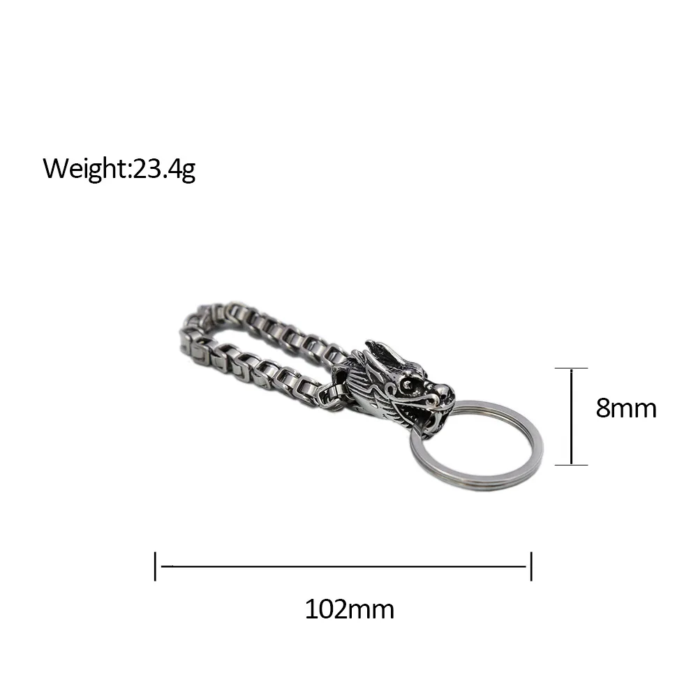 Stainless Steel Popular Chinese Dragon Men’s Keychain Creative Viking Dragon Head Emperor Chain Keychains Jewelry Gift Wholesale Stainless Steel Popular Chinese Dragon Men's Keychain Creative Viking Dragon Head Emperor Chain Keychains Jewelry Gift Wholesale
