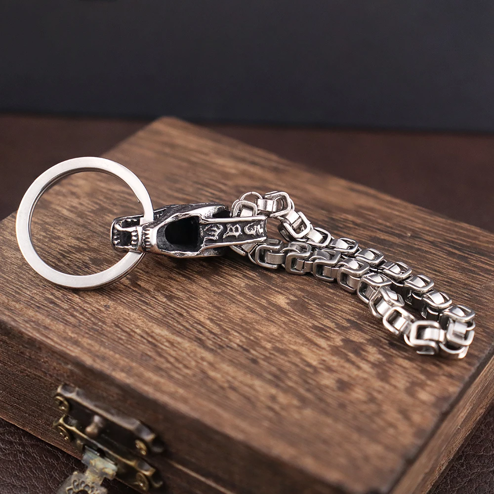 Stainless Steel Popular Chinese Dragon Men’s Keychain Creative Viking Dragon Head Emperor Chain Keychains Jewelry Gift Wholesale Stainless Steel Popular Chinese Dragon Men's Keychain Creative Viking Dragon Head Emperor Chain Keychains Jewelry Gift Wholesale
