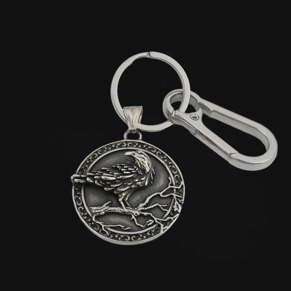 Vintage Viking Raven Keychain for Men Stainless Steel Nordic Odin Rune Compass Car Keyring Women Jewelry Accessories Wholesale Vintage Viking Raven Keychain for Men Stainless Steel Nordic Odin Rune Compass Car Keyring Women Jewelry Accessories Wholesale