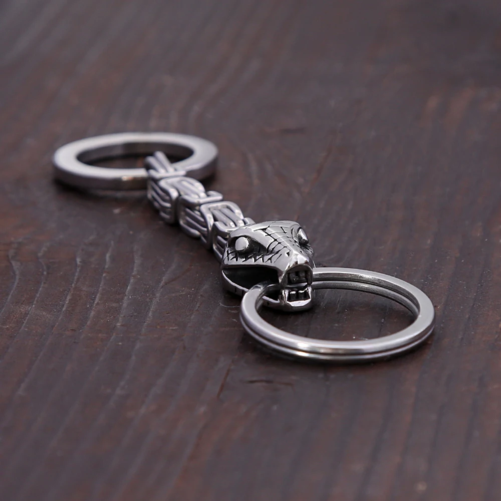 Vintage Nordic Viking Snake Keychain Men’s Stainless Steel Unique Emperor Chain Keychain Fashion Jewelry Accessories Wholesale Vintage Nordic Viking Snake Keychain Men's Stainless Steel Unique Emperor Chain Keychain Fashion Jewelry Accessories Wholesale