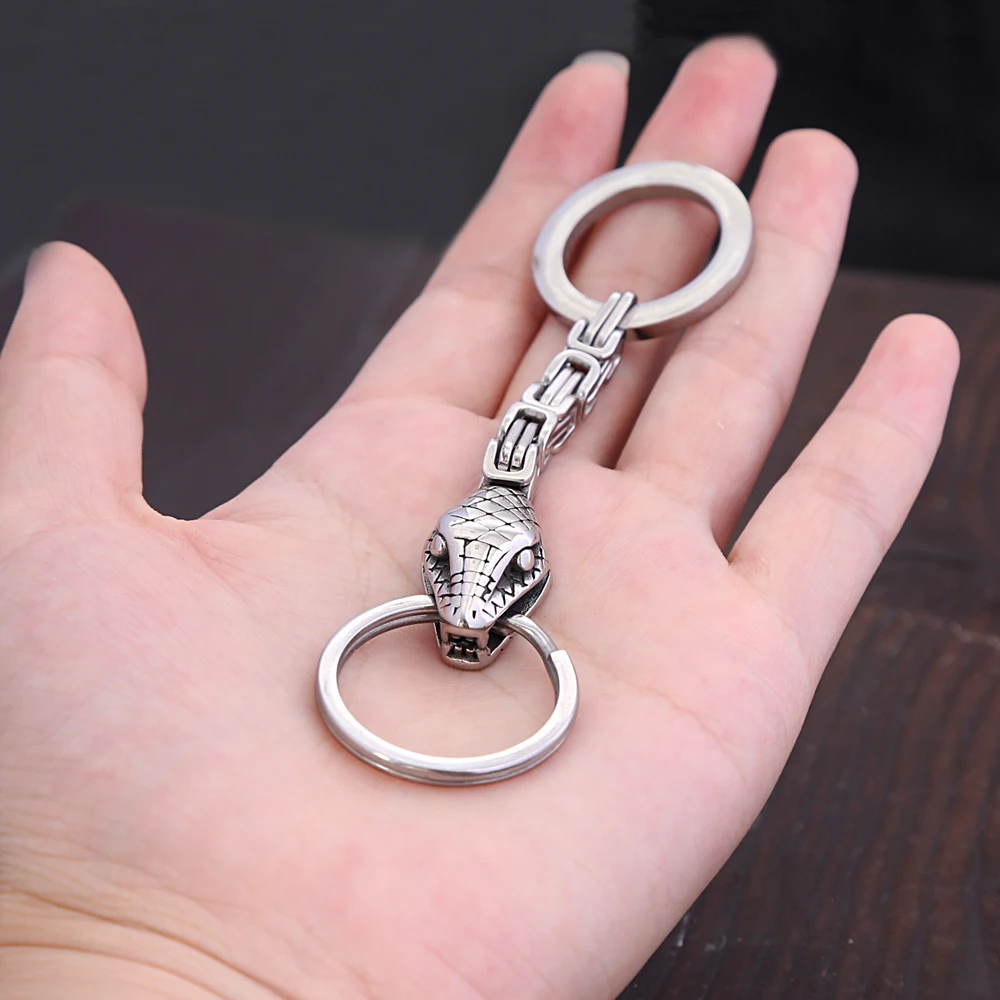 Vintage Nordic Viking Snake Keychain Men’s Stainless Steel Unique Emperor Chain Keychain Fashion Jewelry Accessories Wholesale Vintage Nordic Viking Snake Keychain Men's Stainless Steel Unique Emperor Chain Keychain Fashion Jewelry Accessories Wholesale