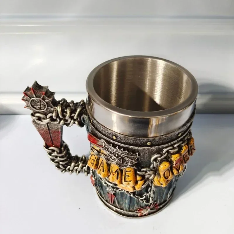 Beer Mug Stein Tankard Valhalla 550ML Stainless Steel Single Handle Horn Skull Viking Nordic Viking Warrior Skull Mug Tankard Beer Mug Stein Tankard Valhalla 550ML Stainless Steel Single Handle Horn Skull Viking Nordic Viking Warrior Skull Mug Tankard