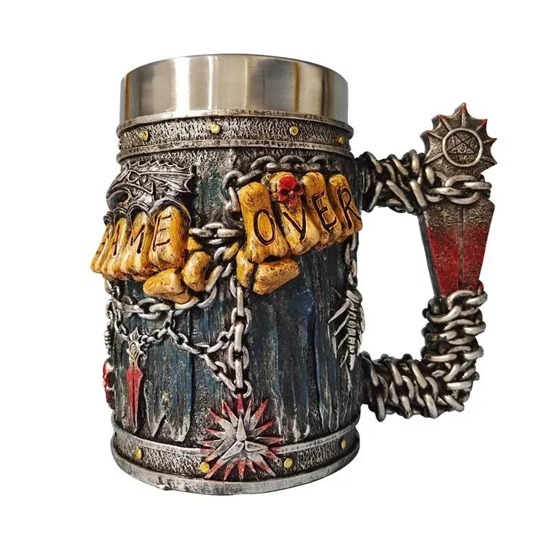 Beer Mug Stein Tankard Valhalla 550ML Stainless Steel Single Handle Horn Skull Viking Nordic Viking Warrior Skull Mug Tankard Beer Mug Stein Tankard Valhalla 550ML Stainless Steel Single Handle Horn Skull Viking Nordic Viking Warrior Skull Mug Tankard