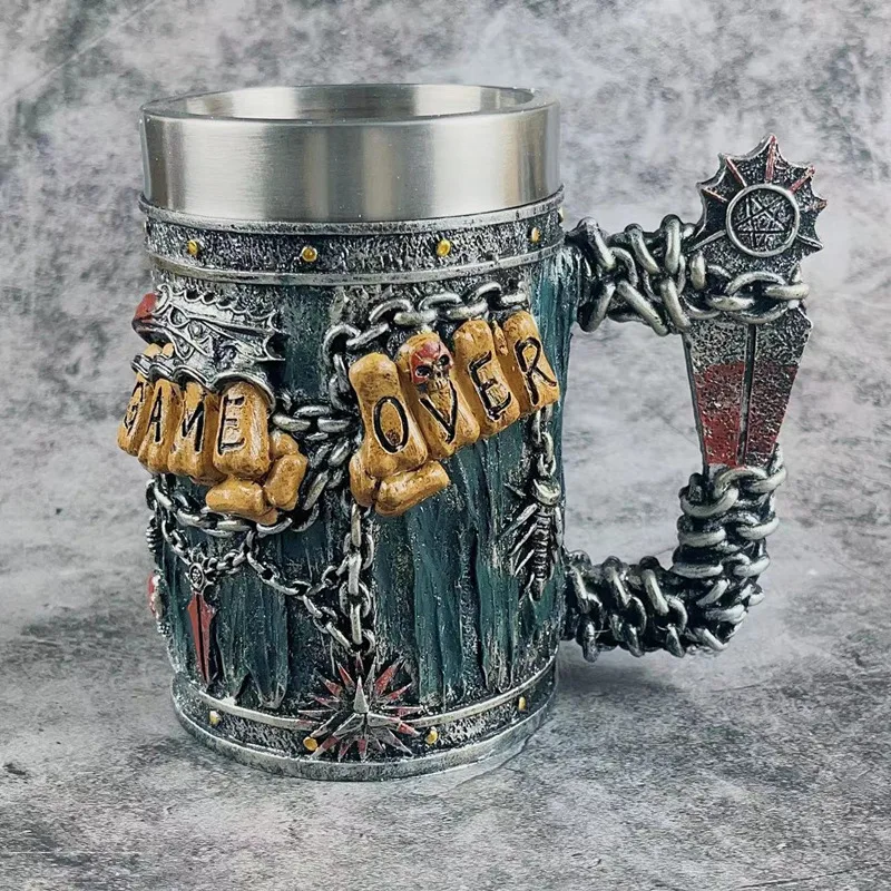 Beer Mug Stein Tankard Valhalla 550ML Stainless Steel Single Handle Horn Skull Viking Nordic Viking Warrior Skull Mug Tankard Beer Mug Stein Tankard Valhalla 550ML Stainless Steel Single Handle Horn Skull Viking Nordic Viking Warrior Skull Mug Tankard