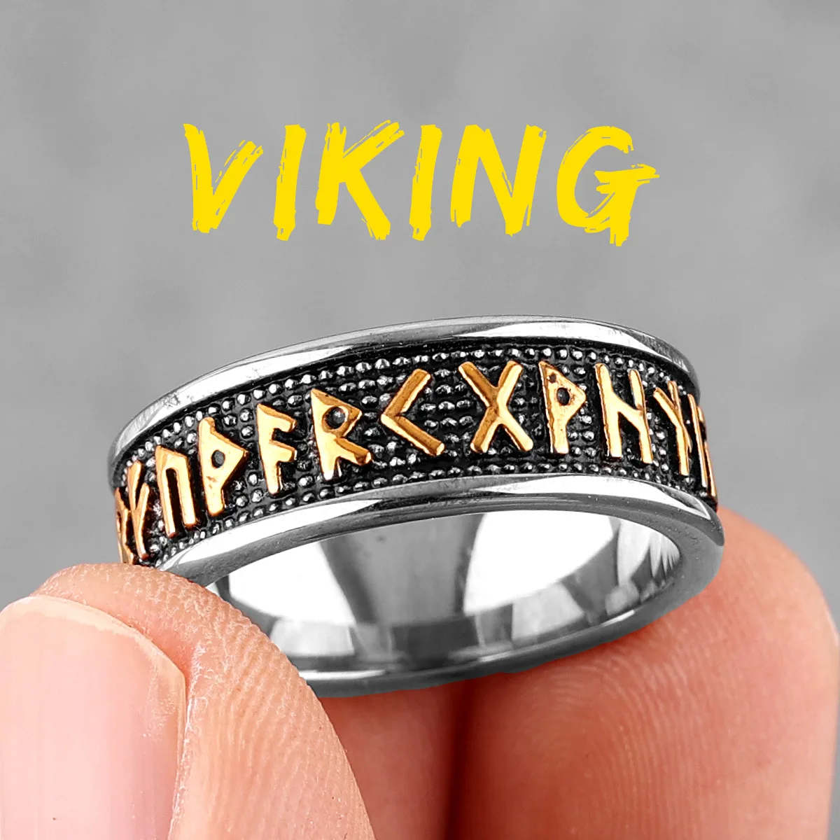 Retro Viking Character Stainless Steel Mens Rings Punk Simple Amulet For Male Boyfriend Biker Jewelry Creativity Gift Wholesale Retro Viking Character Stainless Steel Mens Rings Punk Simple Amulet For Male Boyfriend Biker Jewelry Creativity Gift Wholesale