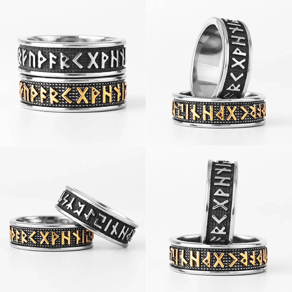 Retro Viking Character Stainless Steel Mens Rings Punk Simple Amulet For Male Boyfriend Biker Jewelry Creativity Gift Wholesale Retro Viking Character Stainless Steel Mens Rings Punk Simple Amulet For Male Boyfriend Biker Jewelry Creativity Gift Wholesale
