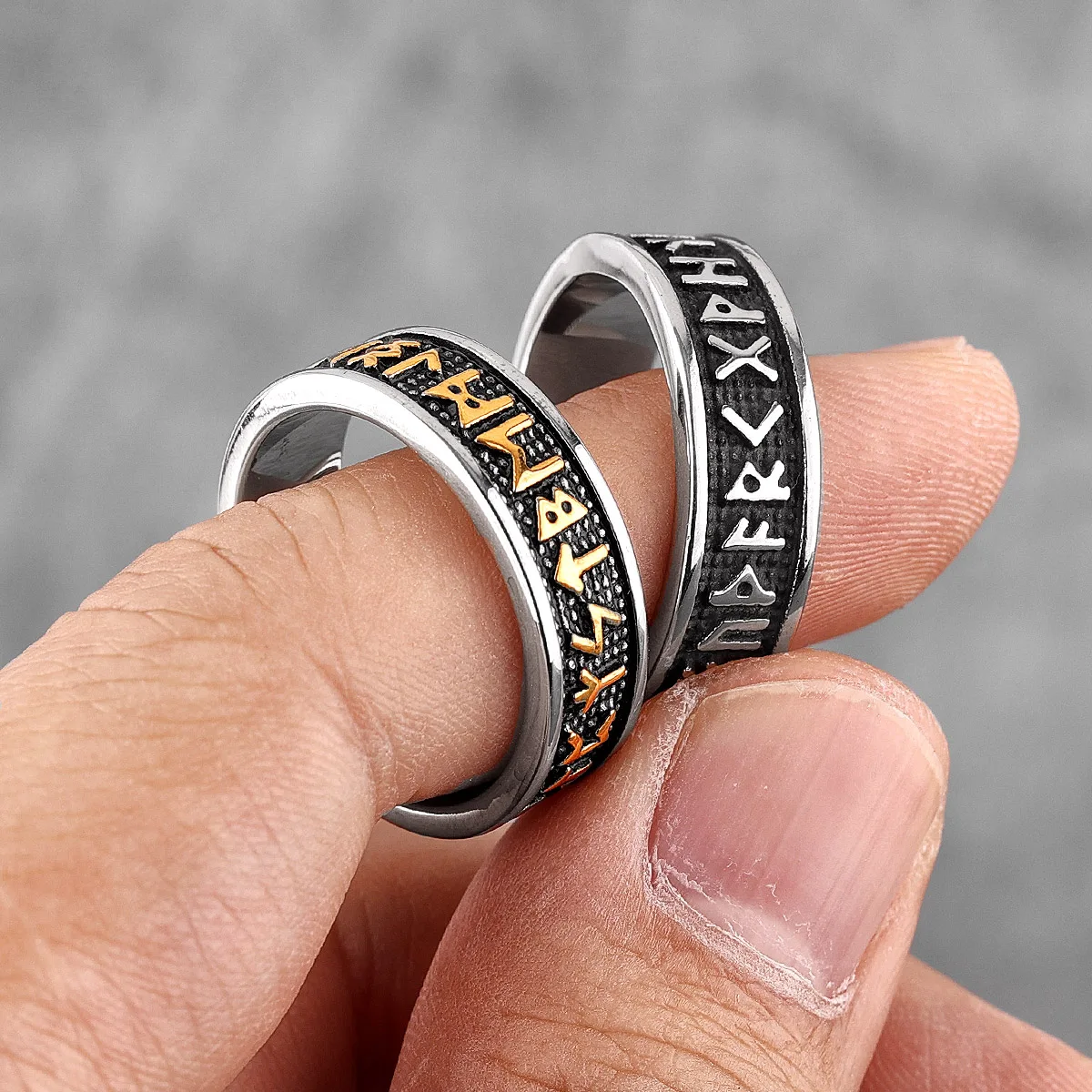 Retro Viking Character Stainless Steel Mens Rings Punk Simple Amulet For Male Boyfriend Biker Jewelry Creativity Gift Wholesale Retro Viking Character Stainless Steel Mens Rings Punk Simple Amulet For Male Boyfriend Biker Jewelry Creativity Gift Wholesale