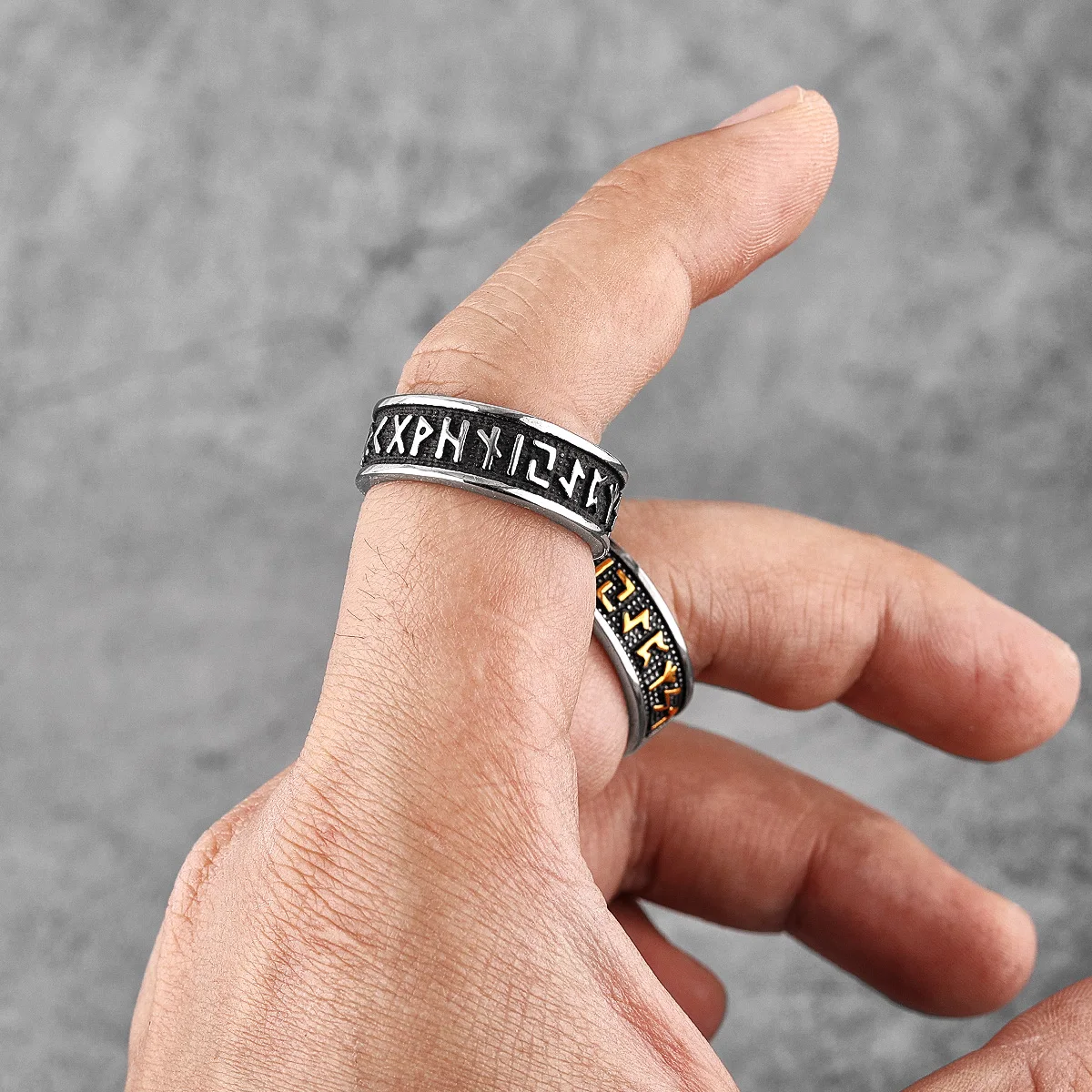 Retro Viking Character Stainless Steel Mens Rings Punk Simple Amulet For Male Boyfriend Biker Jewelry Creativity Gift Wholesale Retro Viking Character Stainless Steel Mens Rings Punk Simple Amulet For Male Boyfriend Biker Jewelry Creativity Gift Wholesale