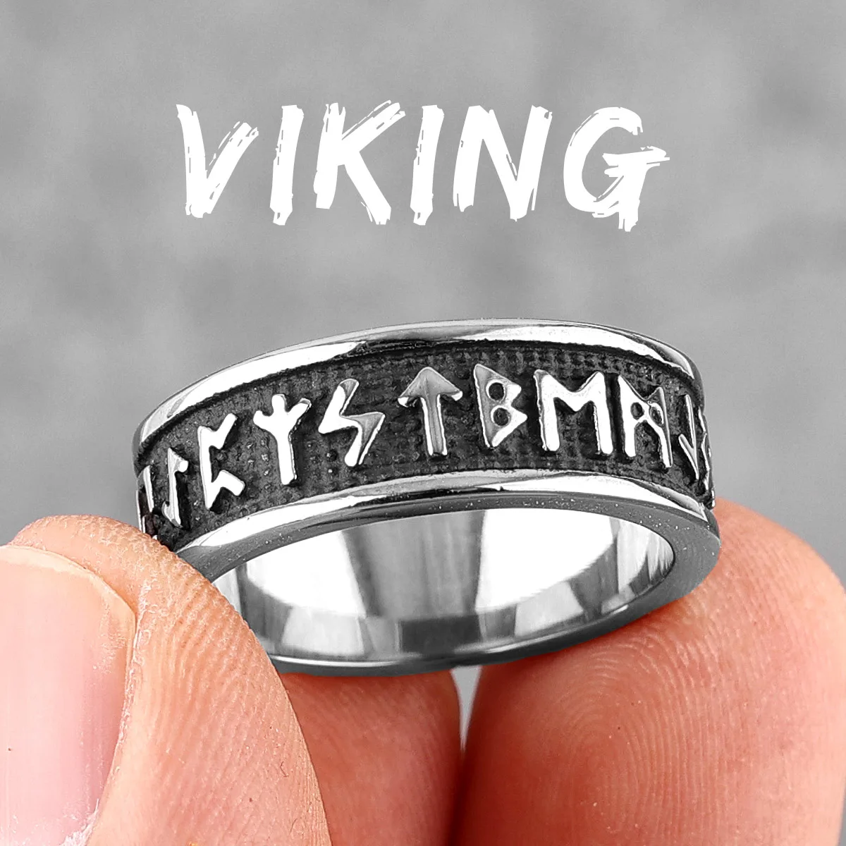 Retro Viking Character Stainless Steel Mens Rings Punk Simple Amulet For Male Boyfriend Biker Jewelry Creativity Gift Wholesale Retro Viking Character Stainless Steel Mens Rings Punk Simple Amulet For Male Boyfriend Biker Jewelry Creativity Gift Wholesale