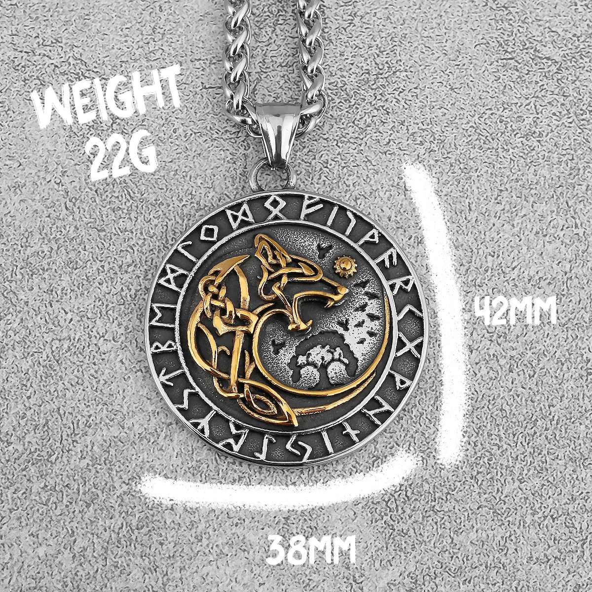 Norse Mythology Viking Wolf Necklaces Men Stainless Steel Viking Runes Vegvisir Amulet Pendant Scandinavian Vintage Male Jewelry Norse Mythology Viking Wolf Necklaces Men Stainless Steel Viking Runes Vegvisir Amulet Pendant Scandinavian Vintage Male Jewelry