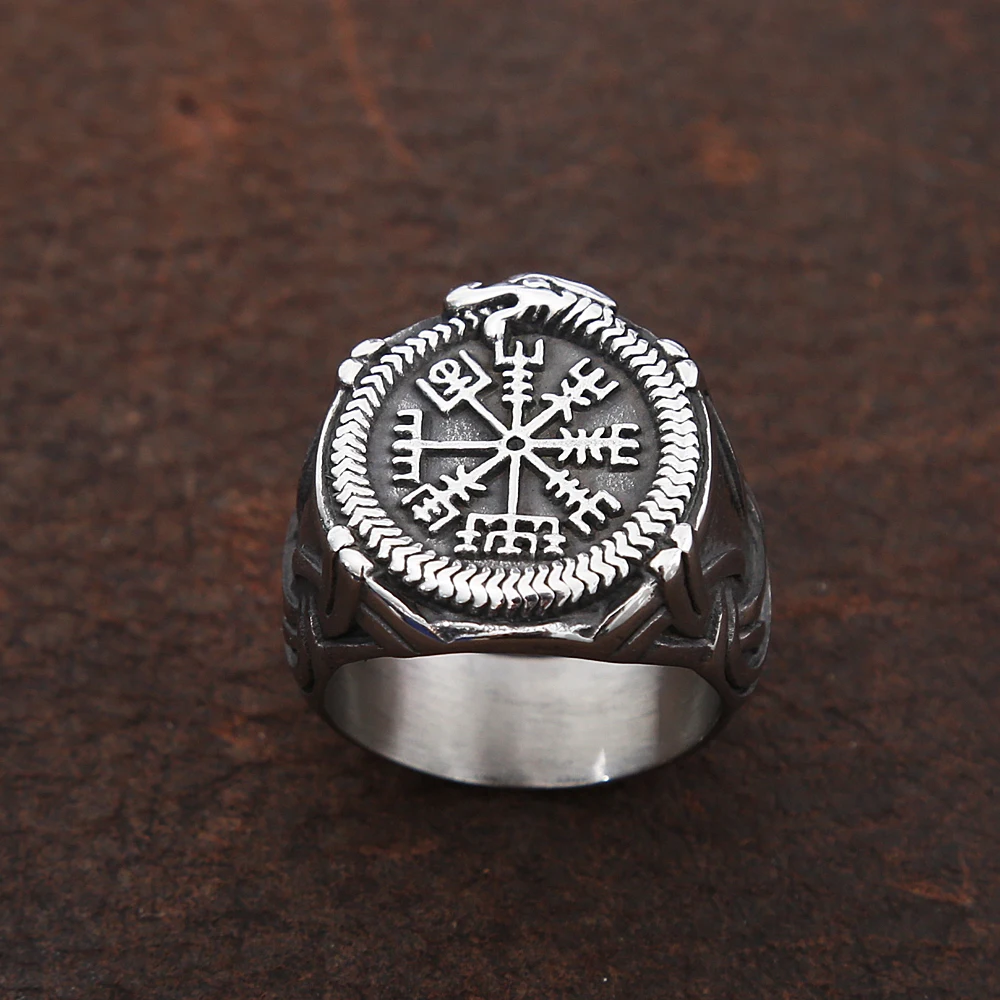 Vintage Viking Compass Helm of Awe Ring Stainless Steel Men Nordic Ethnic Belief Aegishjalmur Viking Rings Jewelry Dropshipping Vintage Viking Compass Helm of Awe Ring Stainless Steel Men Nordic Ethnic Belief Aegishjalmur Viking Rings Jewelry Dropshipping