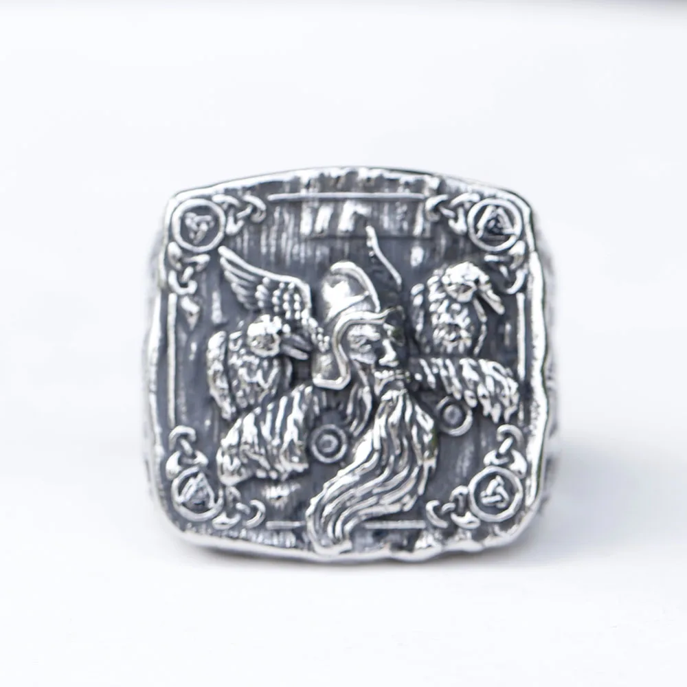 2023 New Fashion 316L Stainless Steel Viking Warrior Odin for Men's Ring Biker Amulet Scandinavn Jewelry for gift free shipping 2023 New Fashion 316L Stainless Steel Viking Warrior Odin for Men's Ring Biker Amulet Scandinavn Jewelry for gift free shipping