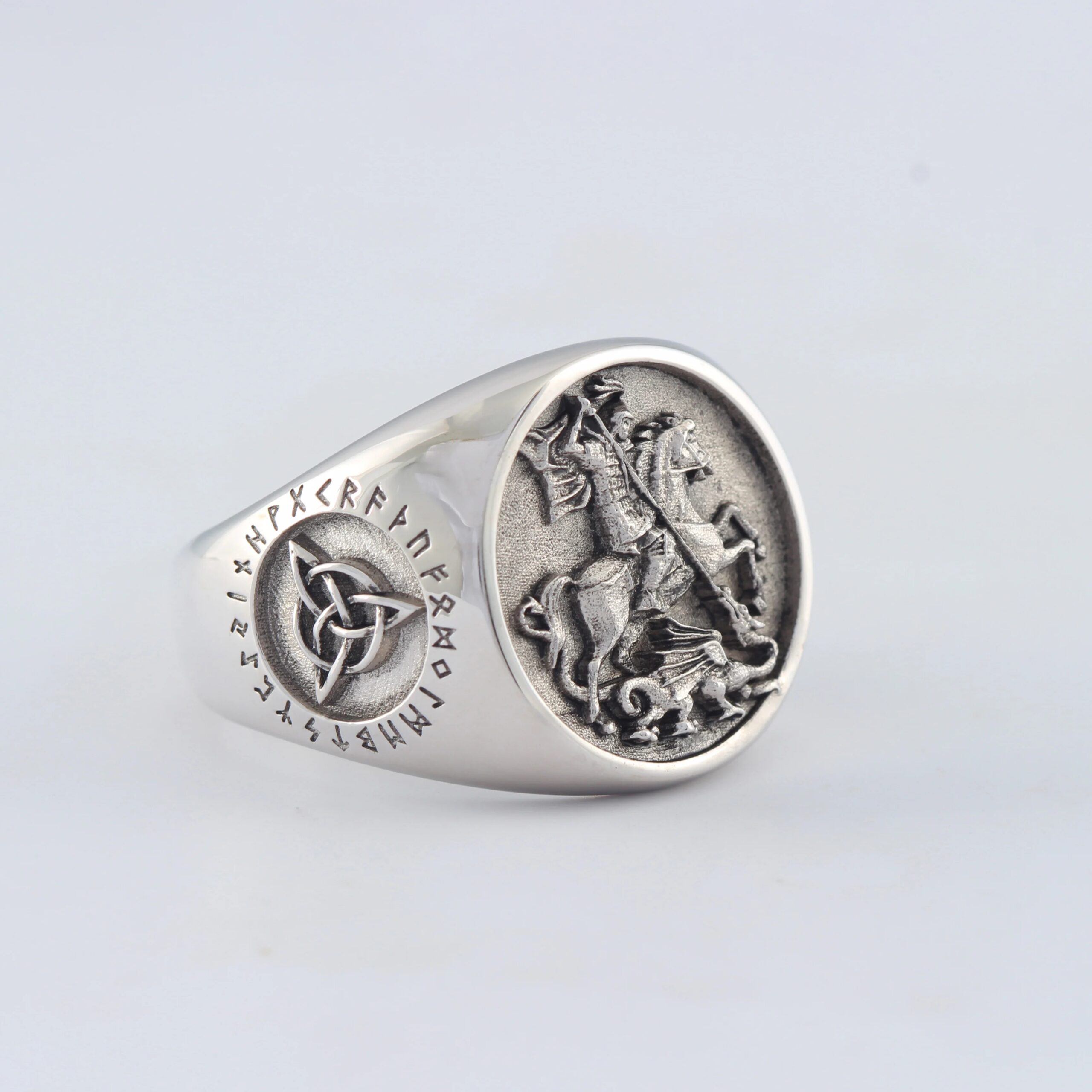 St. George The Paladin Slays Dragons Unique Sovereign Expeditions Equestrian Viking Sterling Silver Ring St. George The Paladin Slays Dragons Unique Sovereign Expeditions Equestrian Viking Sterling Silver Ring