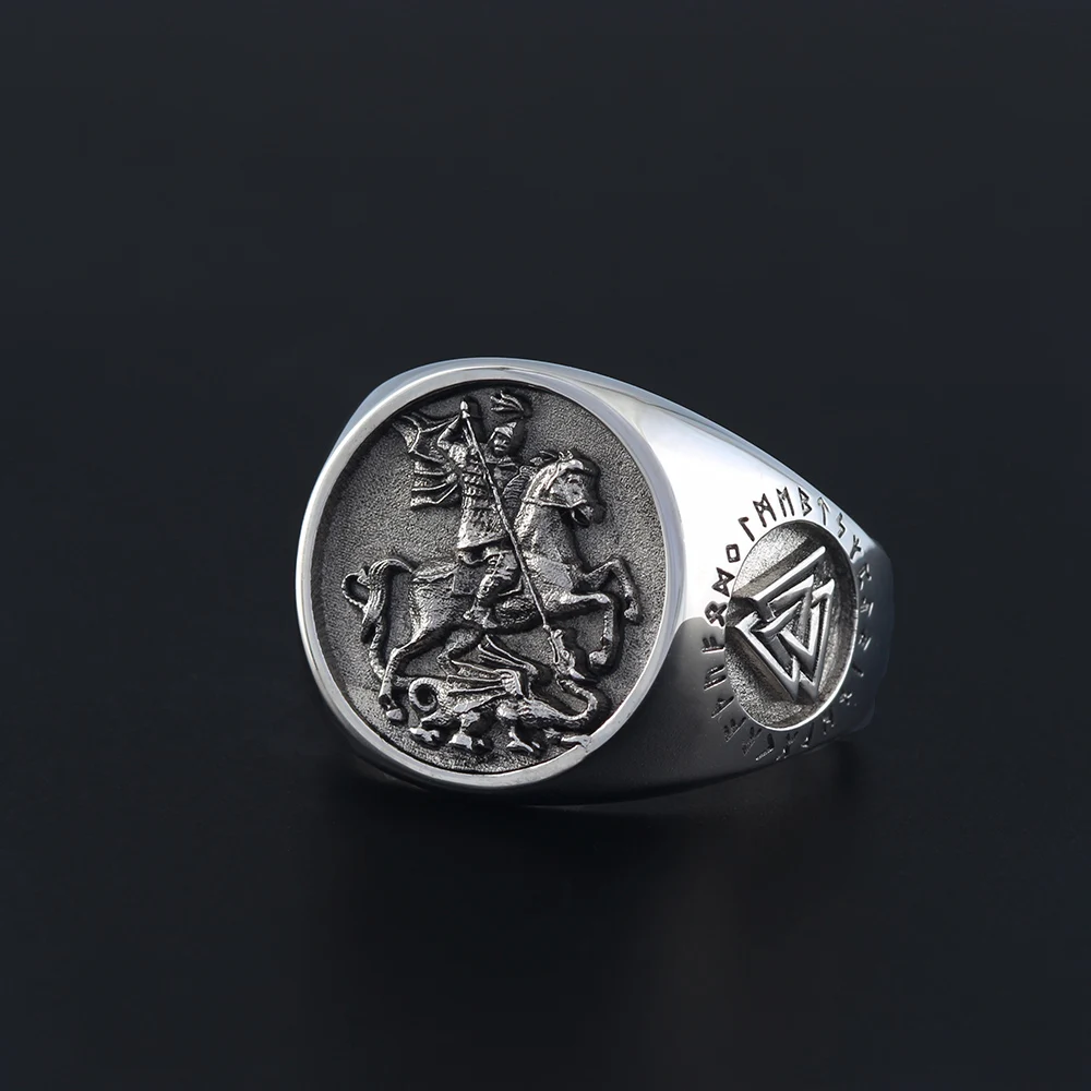 St. George The Paladin Slays Dragons Unique Sovereign Expeditions Equestrian Viking Sterling Silver Ring St. George The Paladin Slays Dragons Unique Sovereign Expeditions Equestrian Viking Sterling Silver Ring
