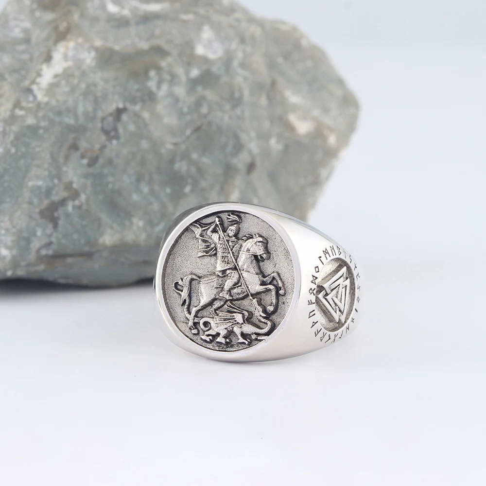 St. George The Paladin Slays Dragons Unique Sovereign Expeditions Equestrian Viking Sterling Silver Ring St. George The Paladin Slays Dragons Unique Sovereign Expeditions Equestrian Viking Sterling Silver Ring