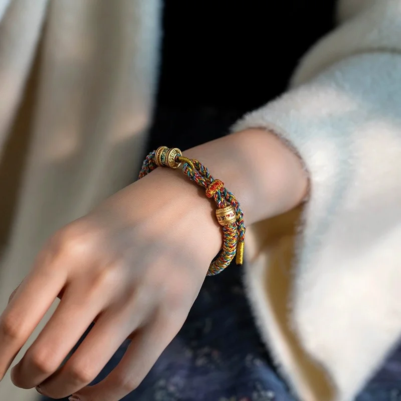 Hand Woven Size Adjust Tibetan Six Words Lucky Rope Bracelets Black Red God of Wealth Bracelet Bangles Gift For Friends Lovers Hand Woven Size Adjust Tibetan Six Words Lucky Rope Bracelets Black Red God of Wealth Bracelet Bangles Gift For Friends Lovers