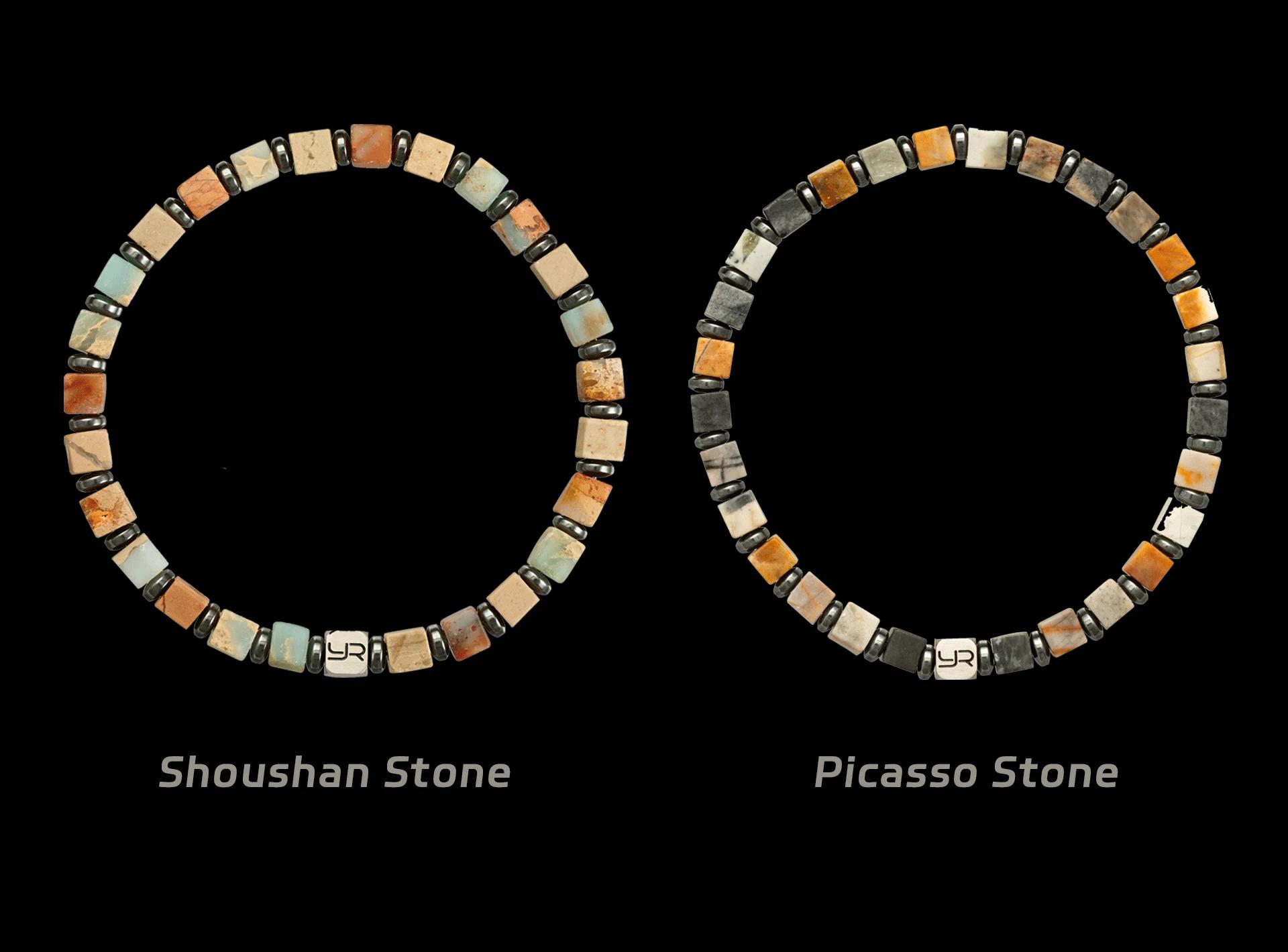 YOUNG&RICH Natural Shoushan Stone Beads Bracelet 4mm, Retro Bohemian Style Boutique Unisex Fashion Bracelet