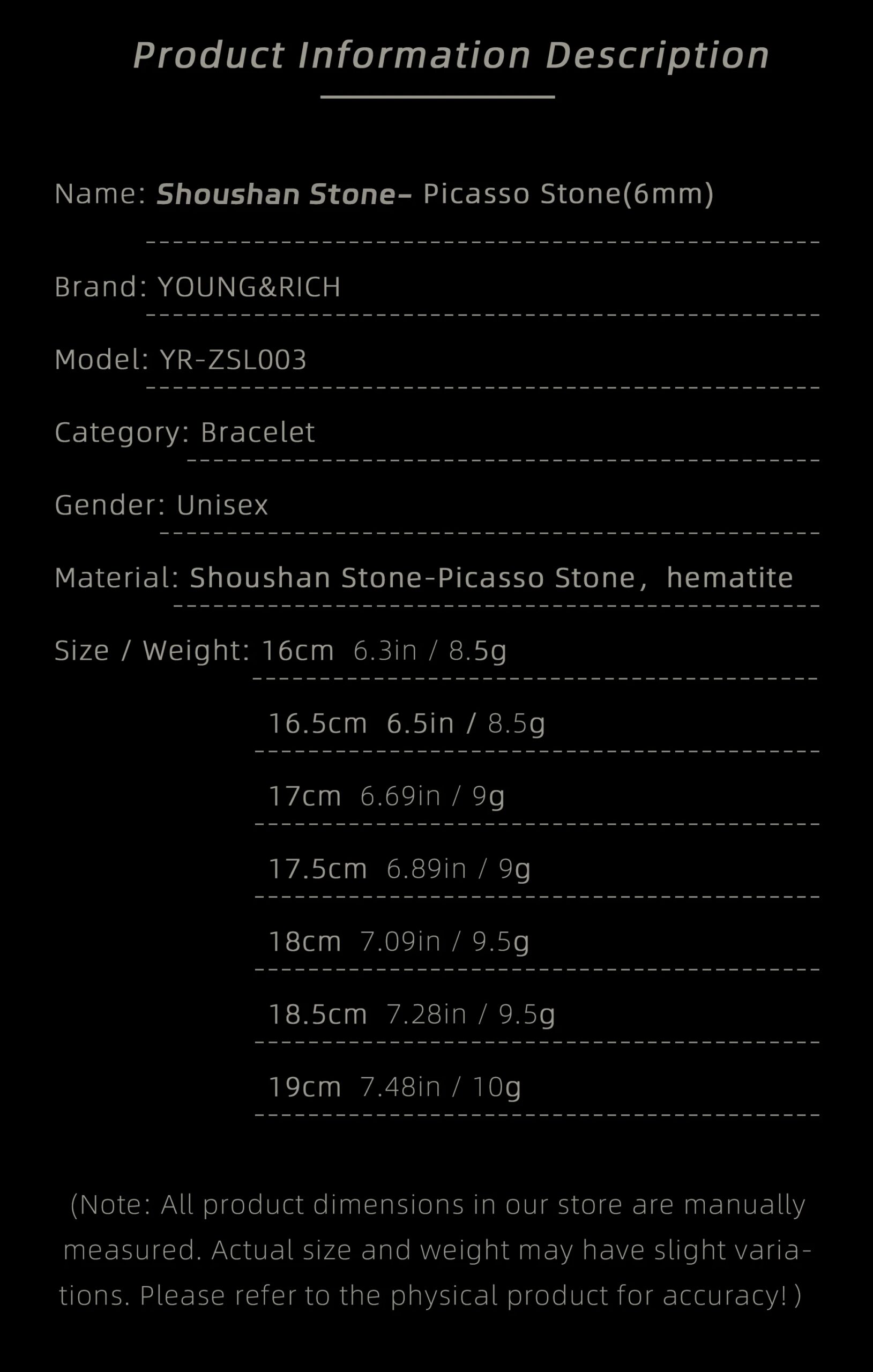 YOUNG&RICH Natural Shoushan Stone Beads Bracelet 4mm, Retro Bohemian Style Boutique Unisex Fashion Bracelet