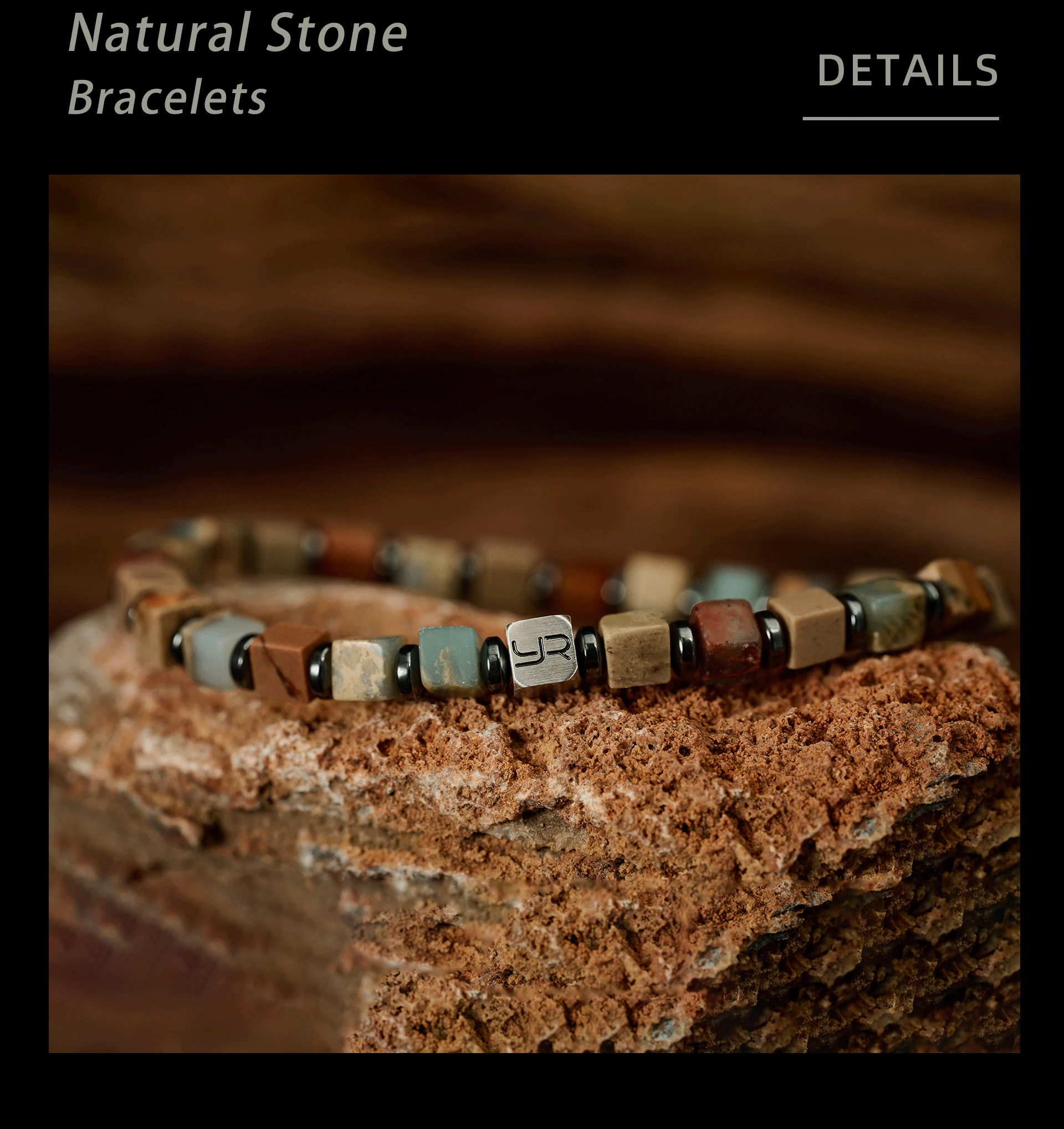 YOUNG&RICH Natural Shoushan Stone Beads Bracelet 4mm, Retro Bohemian Style Boutique Unisex Fashion Bracelet