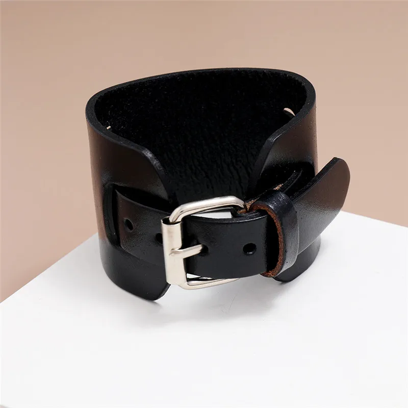 Modyle Fashion Wide Genuine Leather Bracelet Brown Black Wide Cuff Bracelets Bangles Vintage Punk Wristband Men Jewelry Modyle Fashion Wide Genuine Leather Bracelet Brown Black Wide Cuff Bracelets Bangles Vintage Punk Wristband Men Jewelry