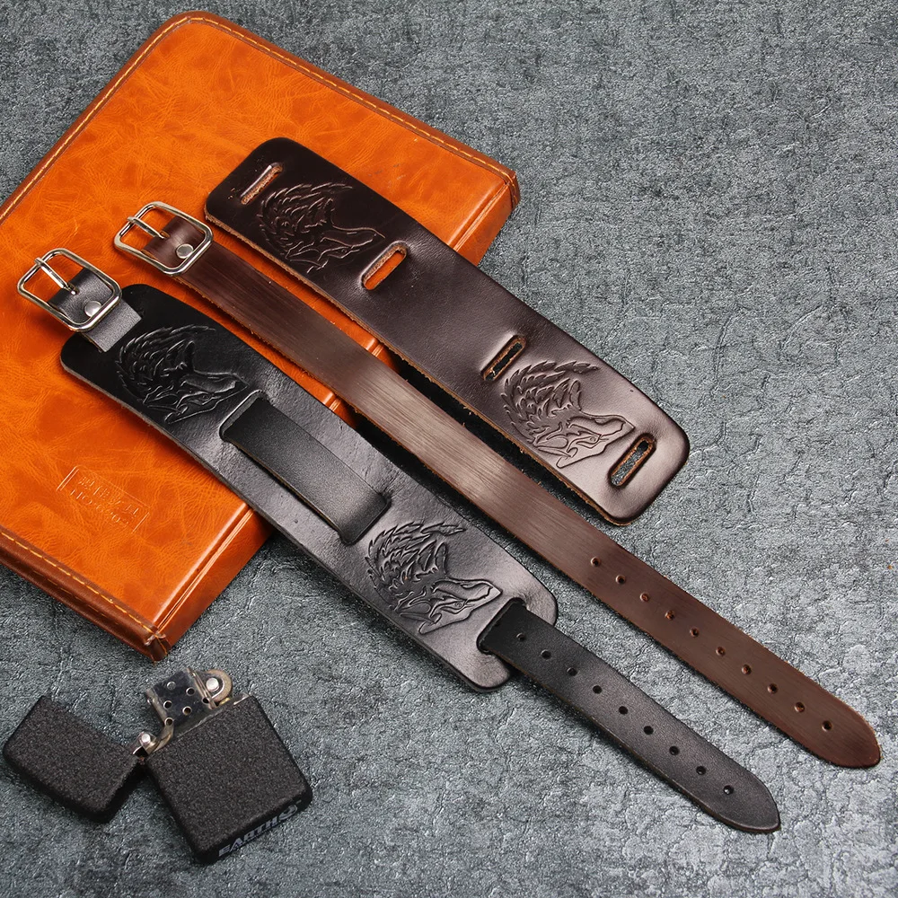 Real leather viking Wolf Bracelet Men Imprint Wide Bracelets Bangles Punk Rock Style Jewelry Vintage Male Black Brown Real leather viking Wolf Bracelet Men Imprint Wide Bracelets Bangles Punk Rock Style Jewelry Vintage Male Black Brown