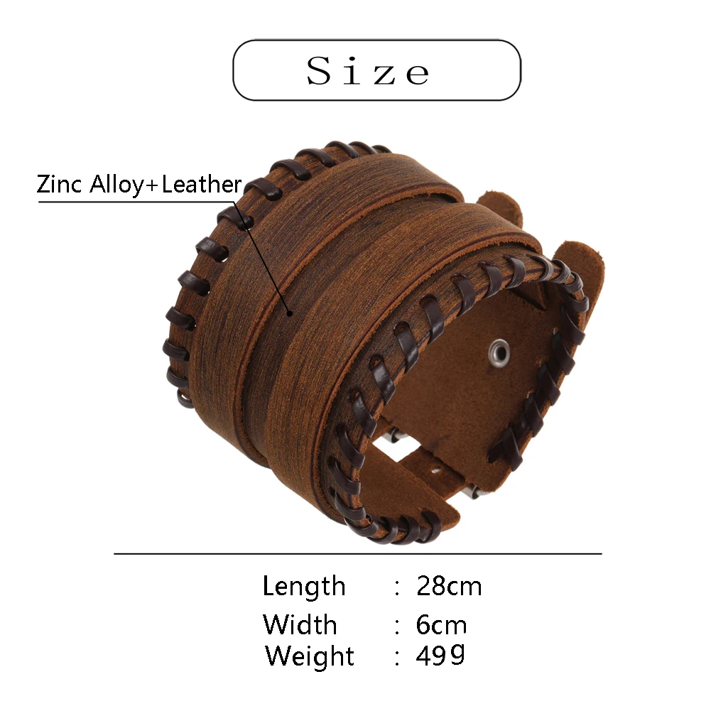 2024 Trend Jewelry Handmade Weave Genuine Leather Bracelet Men Charm Cuff Wide Leather Bracelet Pulsera Hombre 2024 Trend Jewelry Handmade Weave Genuine Leather Bracelet Men Charm Cuff Wide Leather Bracelet Pulsera Hombre