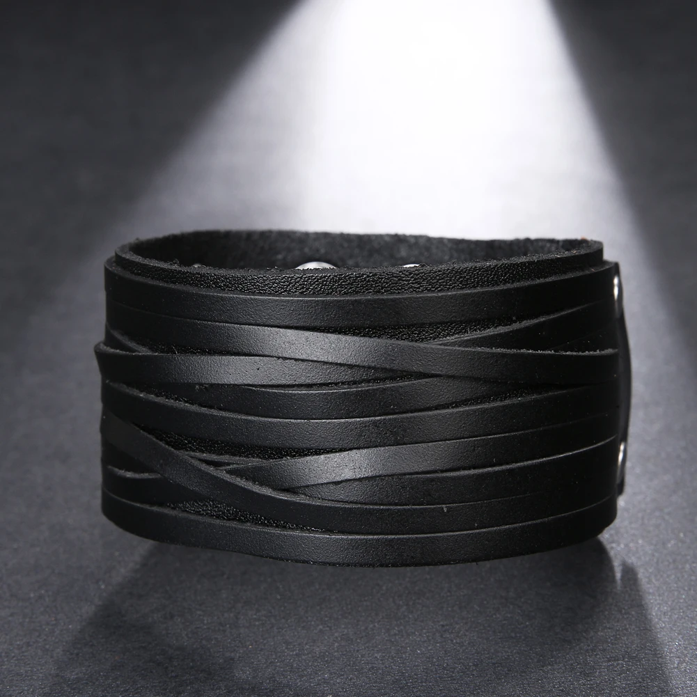 2025 Trend Jewelry Vintage Hand Woven Multilayer Leather Bracelet Cuff Wide Leather Men's Bracelet Pulsera Hombre 2025 Trend Jewelry Vintage Hand Woven Multilayer Leather Bracelet Cuff Wide Leather Men's Bracelet Pulsera Hombre