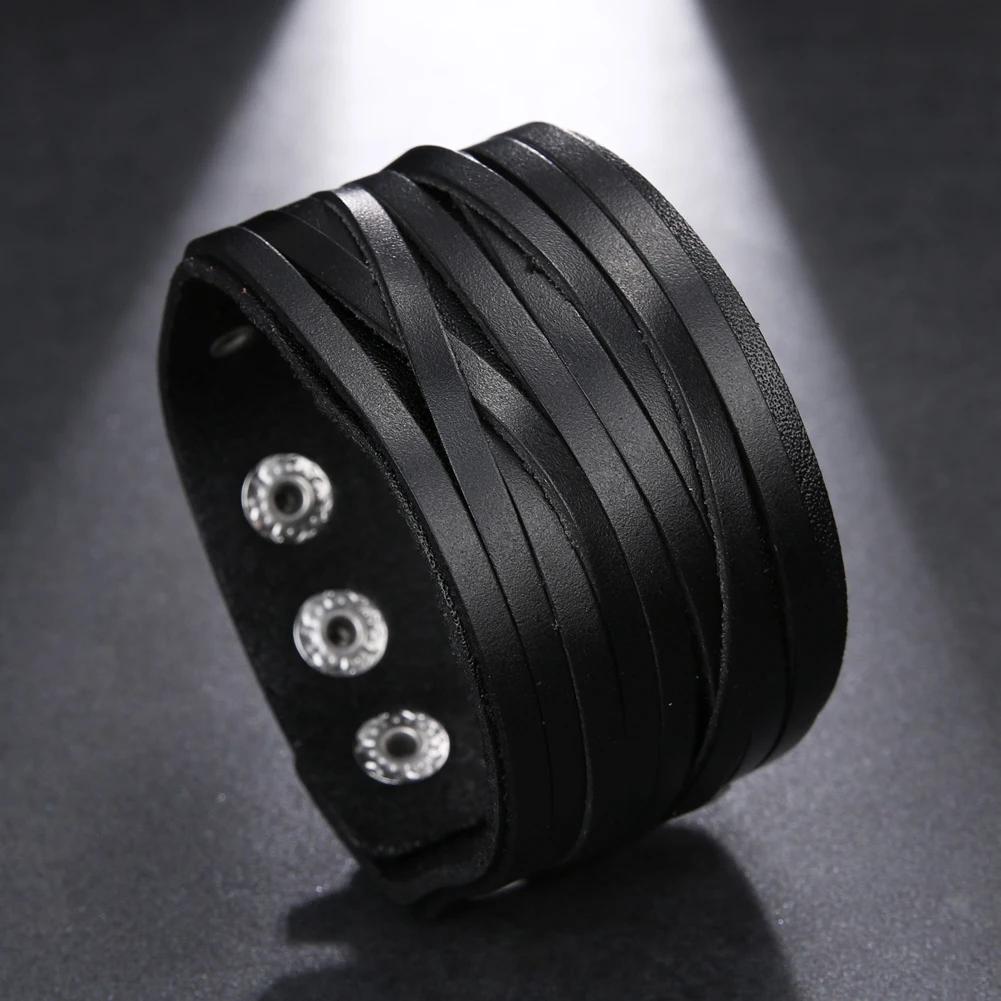 2025 Trend Jewelry Vintage Hand Woven Multilayer Leather Bracelet Cuff Wide Leather Men's Bracelet Pulsera Hombre 2025 Trend Jewelry Vintage Hand Woven Multilayer Leather Bracelet Cuff Wide Leather Men's Bracelet Pulsera Hombre
