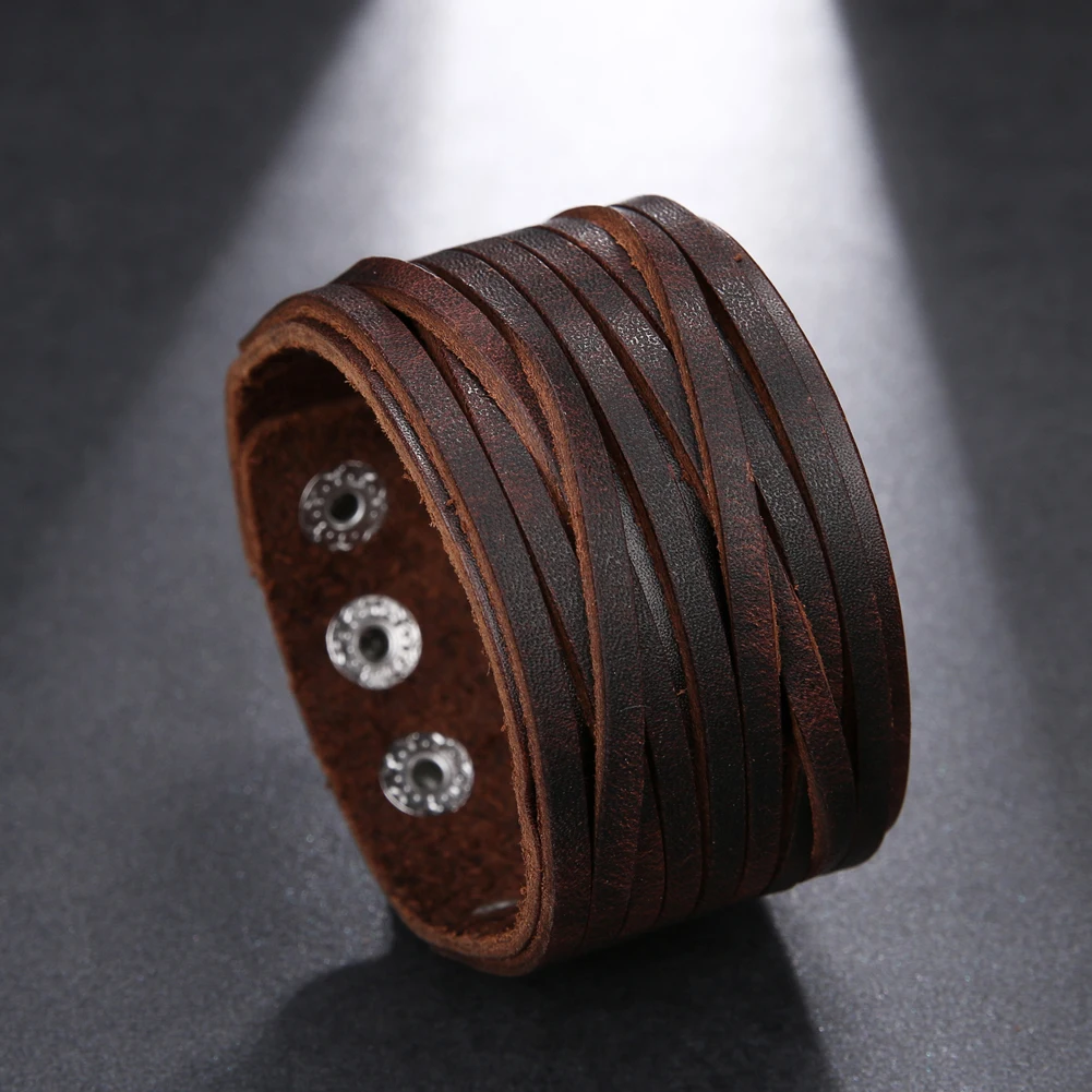 2025 Trend Jewelry Vintage Hand Woven Multilayer Leather Bracelet Cuff Wide Leather Men's Bracelet Pulsera Hombre 2025 Trend Jewelry Vintage Hand Woven Multilayer Leather Bracelet Cuff Wide Leather Men's Bracelet Pulsera Hombre